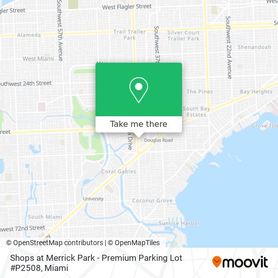 Mapa de Shops at Merrick Park - Premium Parking Lot #P2508