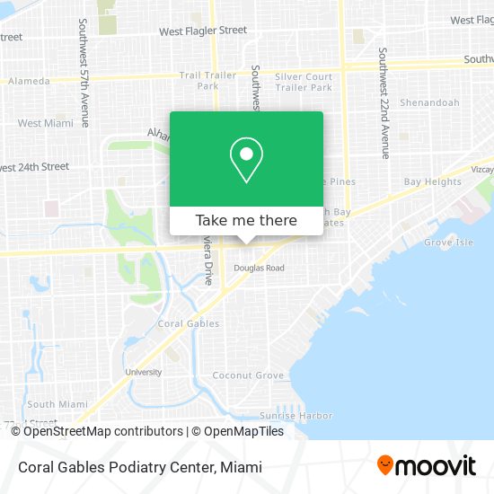 Coral Gables Podiatry Center map