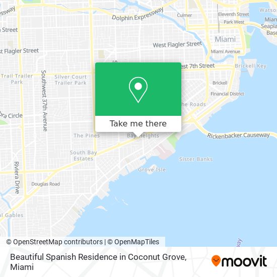 Mapa de Beautiful Spanish Residence in Coconut Grove