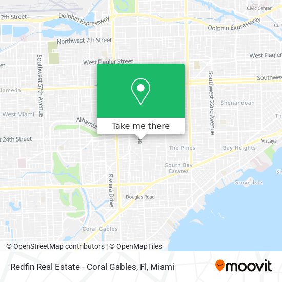 Mapa de Redfin Real Estate - Coral Gables, Fl