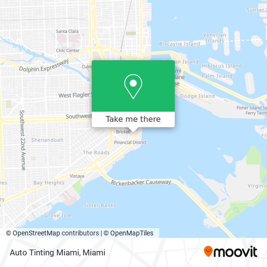 Mapa de Auto Tinting Miami