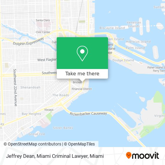 Mapa de Jeffrey Dean, Miami Criminal Lawyer