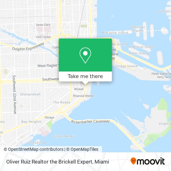 Oliver Ruiz Realtor the Brickell Expert map