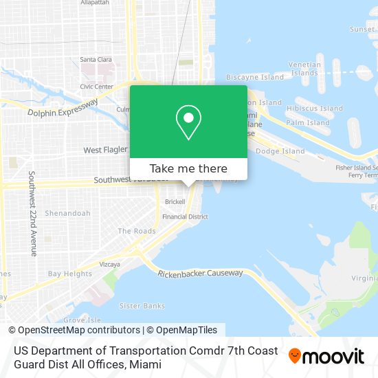 Mapa de US Department of Transportation Comdr 7th Coast Guard Dist All Offices