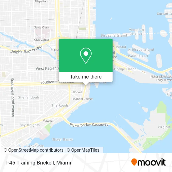 F45 Training Brickell map