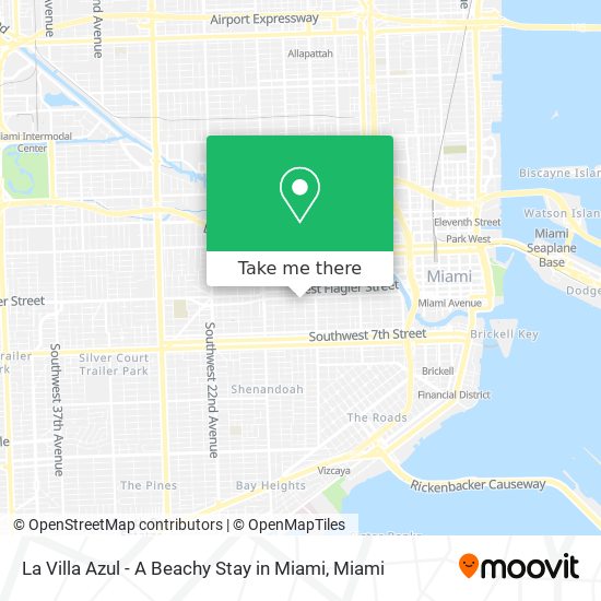 Mapa de La Villa Azul - A Beachy Stay in Miami