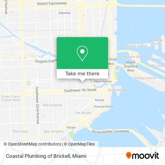 Coastal Plumbing of Brickell map