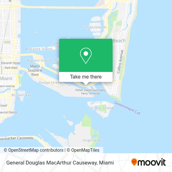 General Douglas MacArthur Causeway map