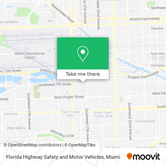 Mapa de Florida Highway Safety and Motor Vehicles