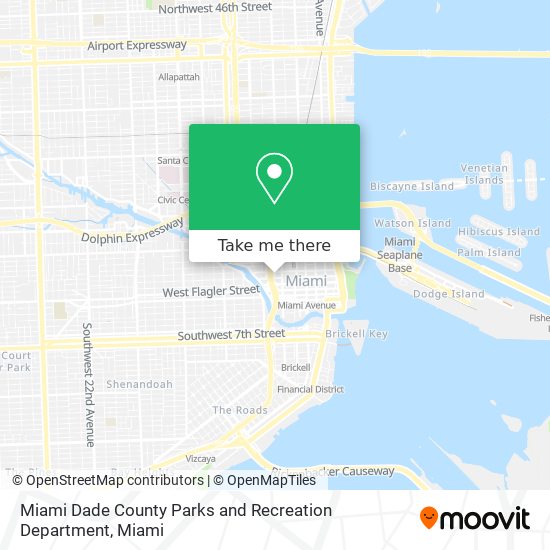 Miami Dade County Parks and Recreation Department map
