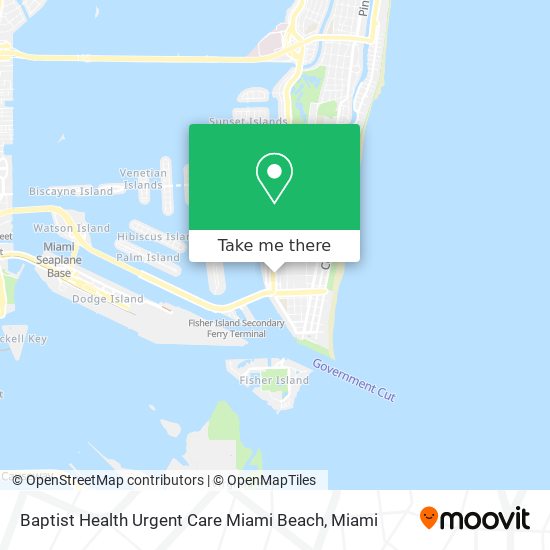 Baptist Health Urgent Care Miami Beach map