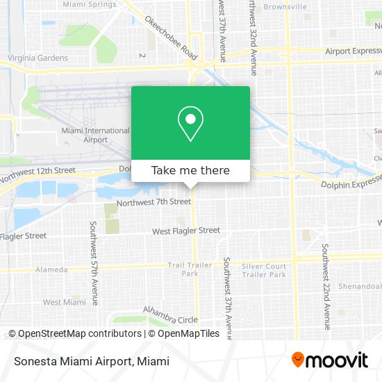 Sonesta Miami Airport map
