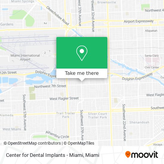 Mapa de Center for Dental Implants - Miami