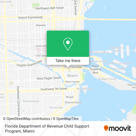 Florida Department of Revenue Child Support Program map