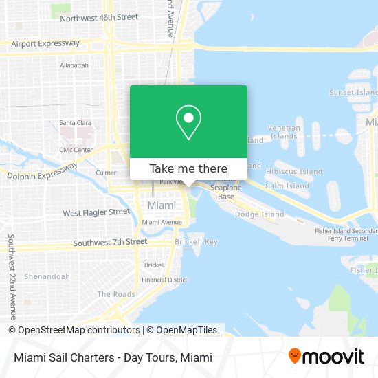 Miami Sail Charters - Day Tours map