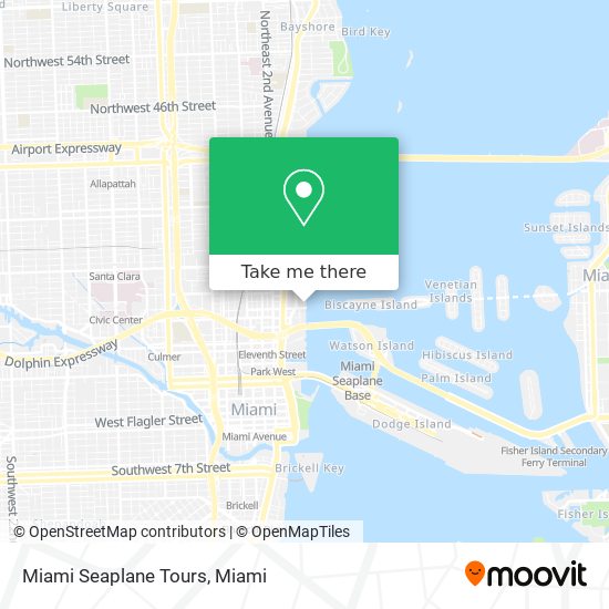 Miami Seaplane Tours map