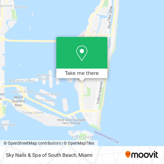 Mapa de Sky Nails & Spa of South Beach
