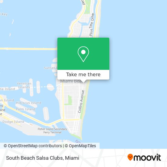 South Beach Salsa Clubs map