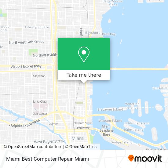 Mapa de Miami Best Computer Repair