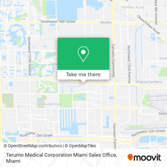 Mapa de Terumo Medical Corporation Miami Sales Office