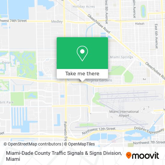 Miami-Dade County Traffic Signals & Signs Division map