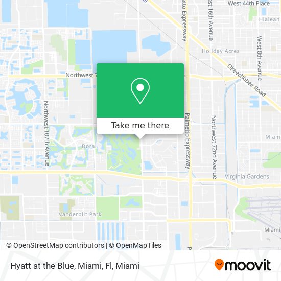 Hyatt at the Blue, Miami, Fl map