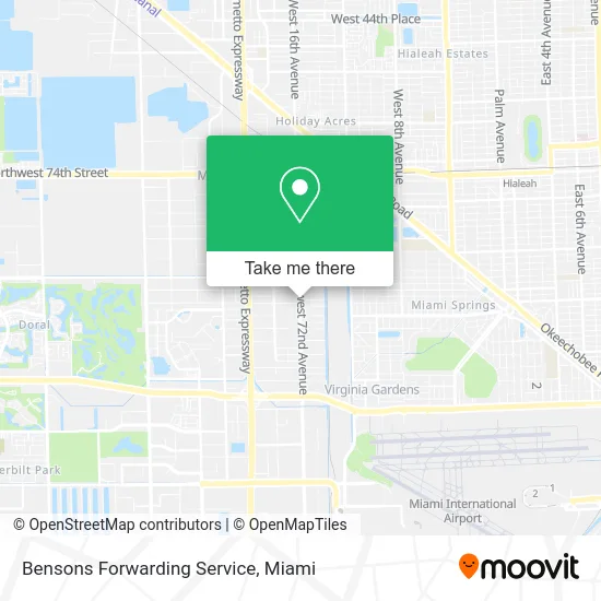 Bensons Forwarding Service map