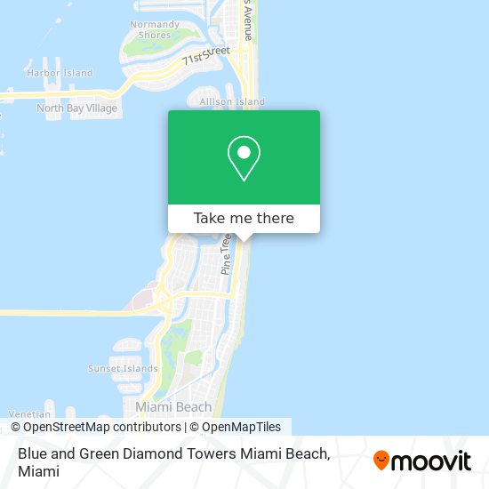 Mapa de Blue and Green Diamond Towers Miami Beach