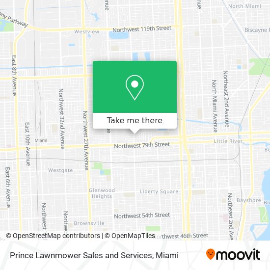 Prince Lawnmower Sales and Services map