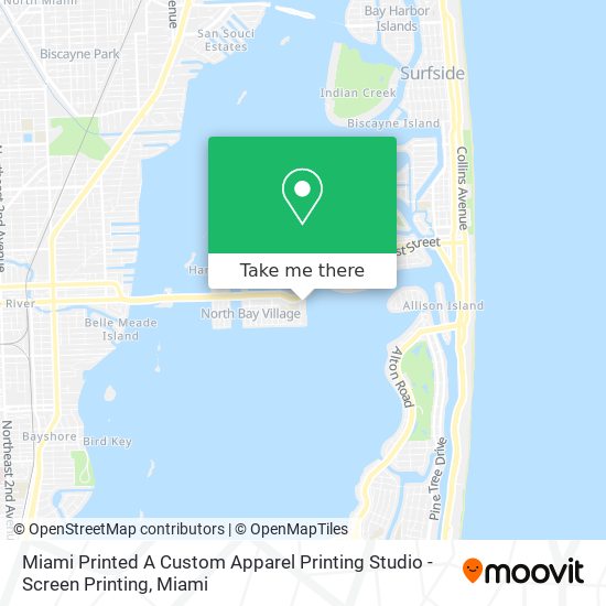 Mapa de Miami Printed A Custom Apparel Printing Studio - Screen Printing