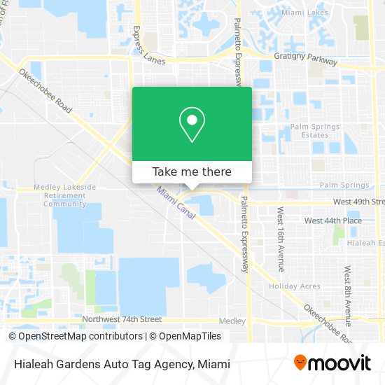 Hialeah Gardens Auto Tag Agency map