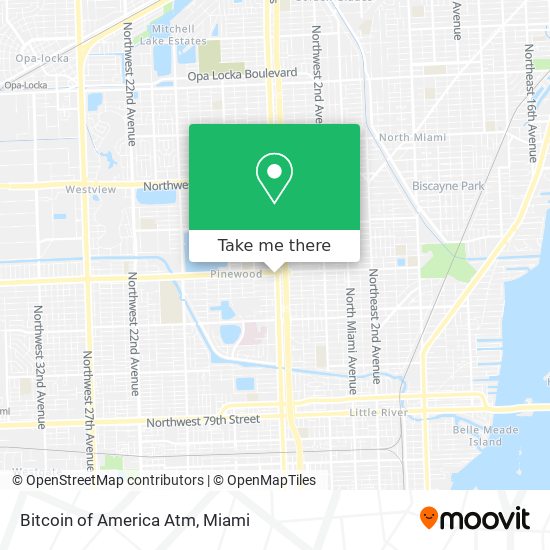 Mapa de Bitcoin of America Atm