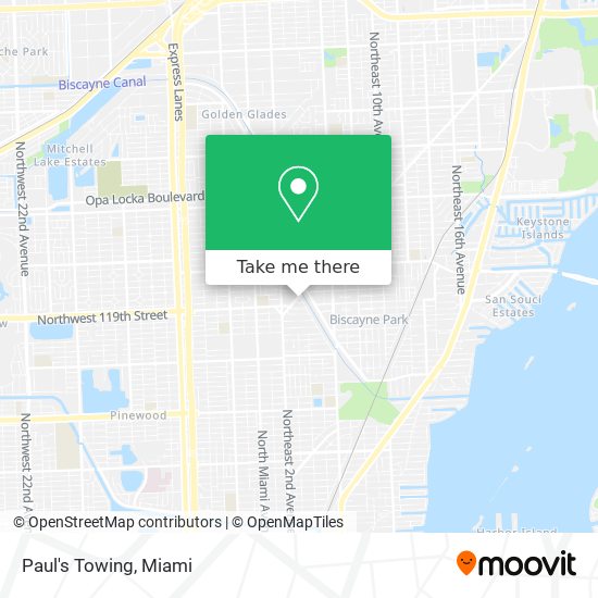 Paul's Towing map