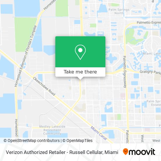 Mapa de Verizon Authorized Retailer - Russell Cellular