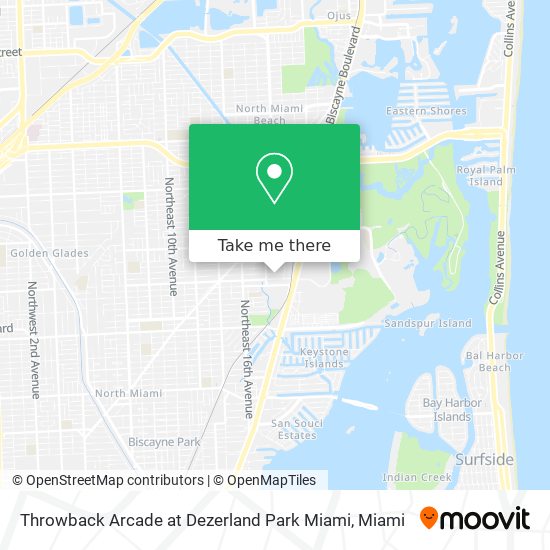 Mapa de Throwback Arcade at Dezerland Park Miami