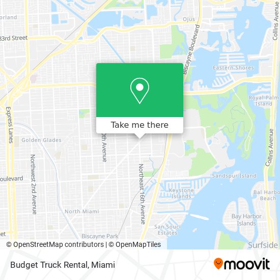 Budget Truck Rental map