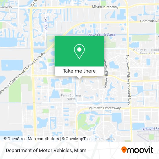 Department of Motor Vehicles map