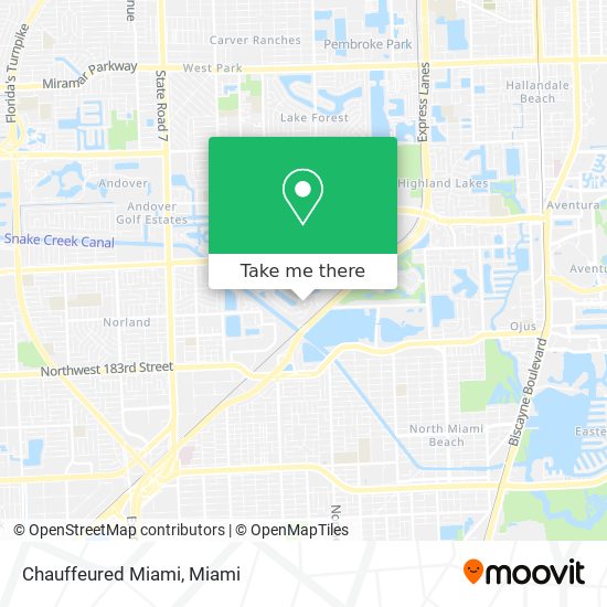 Chauffeured Miami map