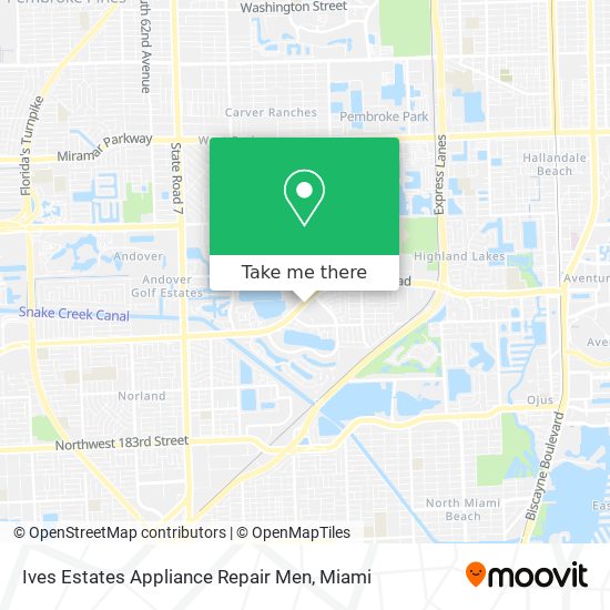 Ives Estates Appliance Repair Men map