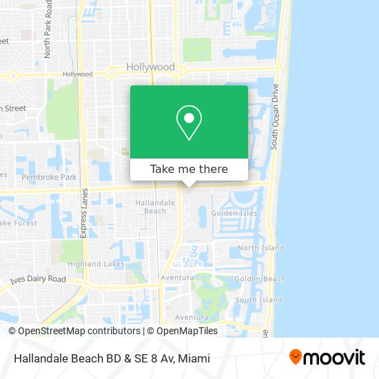 Hallandale Beach BD & SE 8 Av map