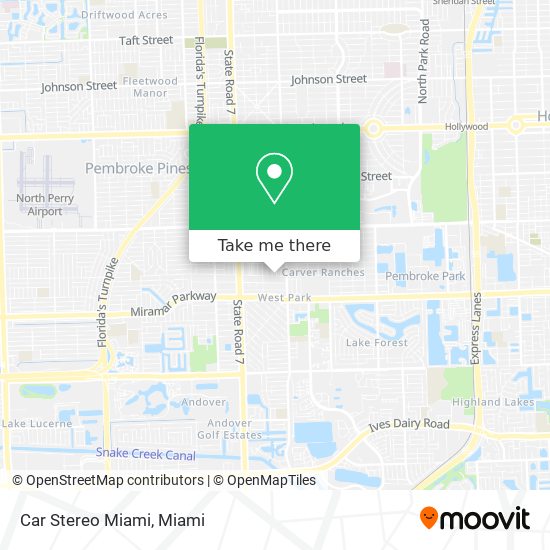 Mapa de Car Stereo Miami