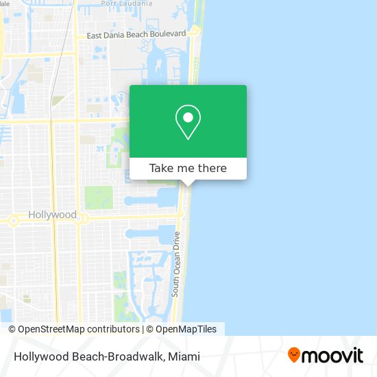 Mapa de Hollywood Beach-Broadwalk