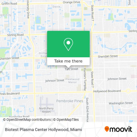 Mapa de Biotest Plasma Center Hollywood