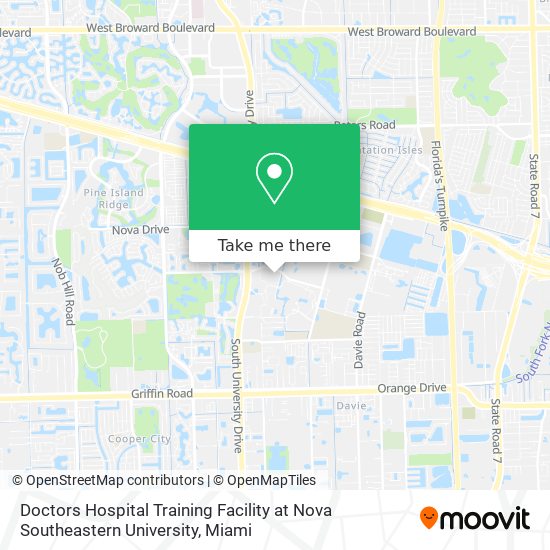 Mapa de Doctors Hospital Training Facility at Nova Southeastern University