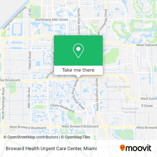 Broward Health Urgent Care Center map