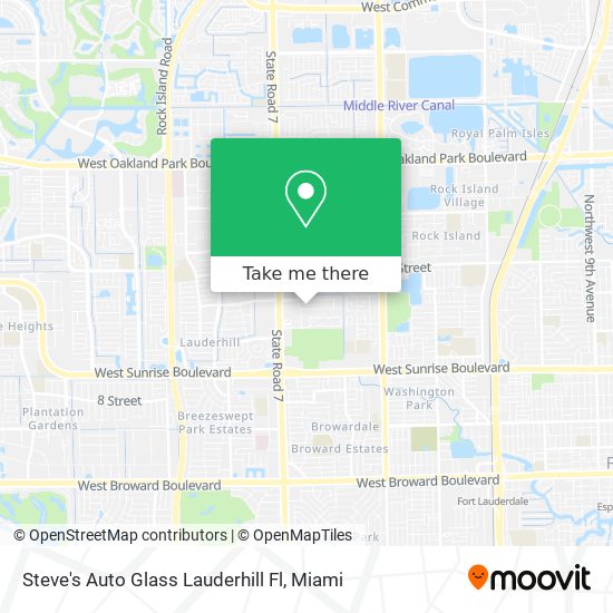 Mapa de Steve's Auto Glass Lauderhill Fl