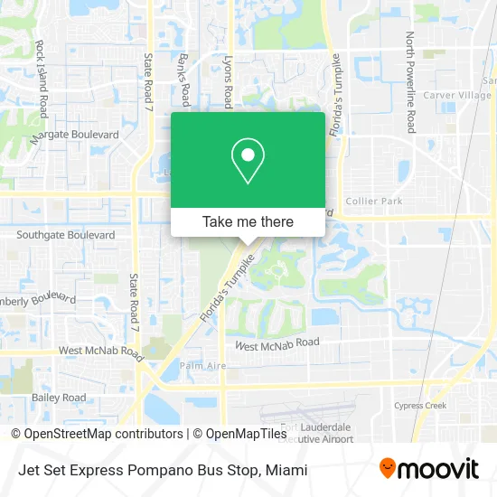 Jet Set Express Pompano Bus Stop map