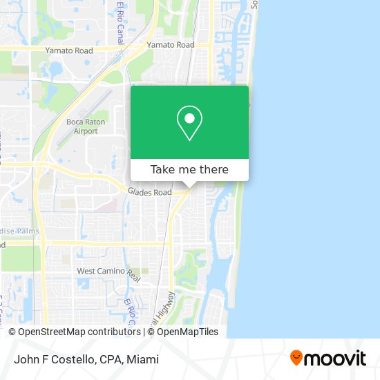 John F Costello, CPA map