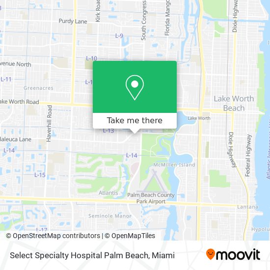 Select Specialty Hospital Palm Beach map