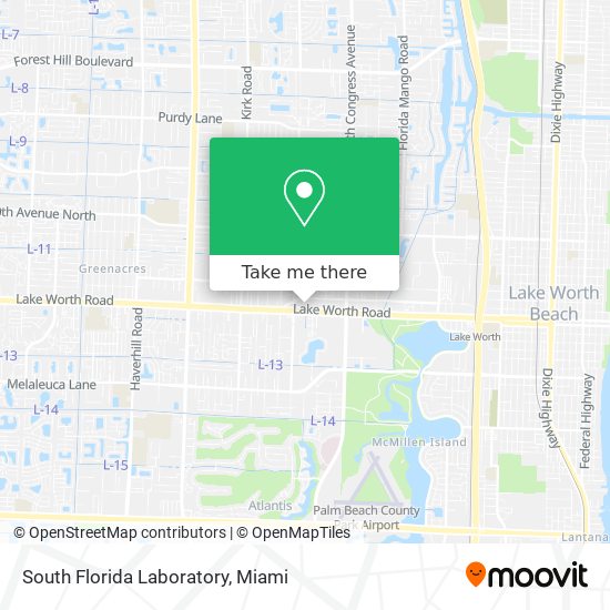 South Florida Laboratory map